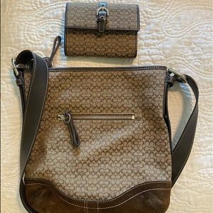 Authentic coach purse and wallet set